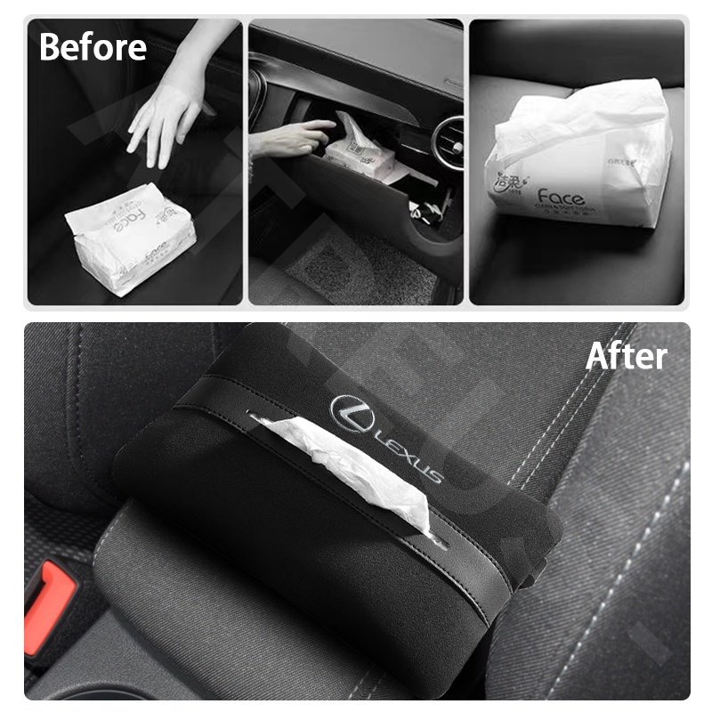 Lexus Car Tissue Storage Bag Car Seat Armrest Box Kotak Handuk Kertas Untuk Lexus rx 570 RX300 LX570 CT200H NX250 RX350 LX470 IS NX ES