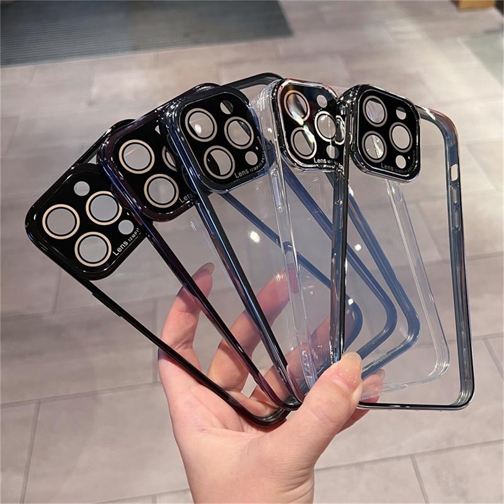 Kreatif shockproof case iPhone 14 Pro Max14 Plus case Dengan stand Iphone12 13 Pro Max case Kamera Perlindungan Perlindungan Lensa Transparan TPU soft case