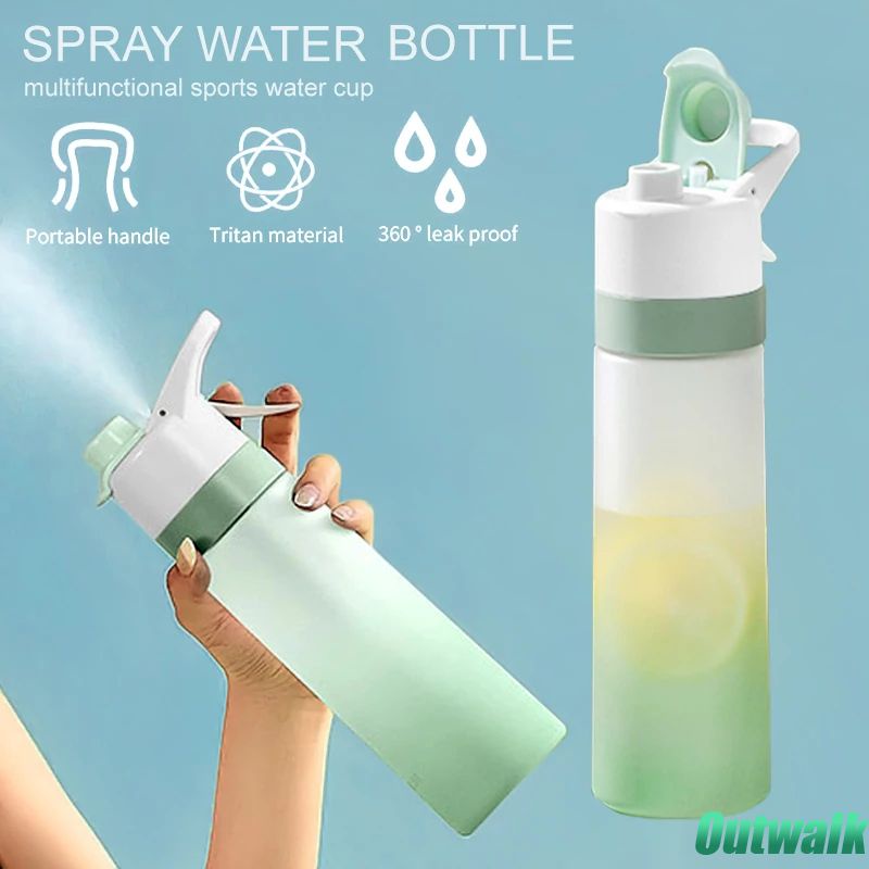 ღ 700Ml Semprotan Buram Cangkir Air Olahraga Luar Ruangan Semprotan Botol Air Kapasitas Besar Portabel Ketel Air Pendingin dan Hidrasi Nyaman Cangkir