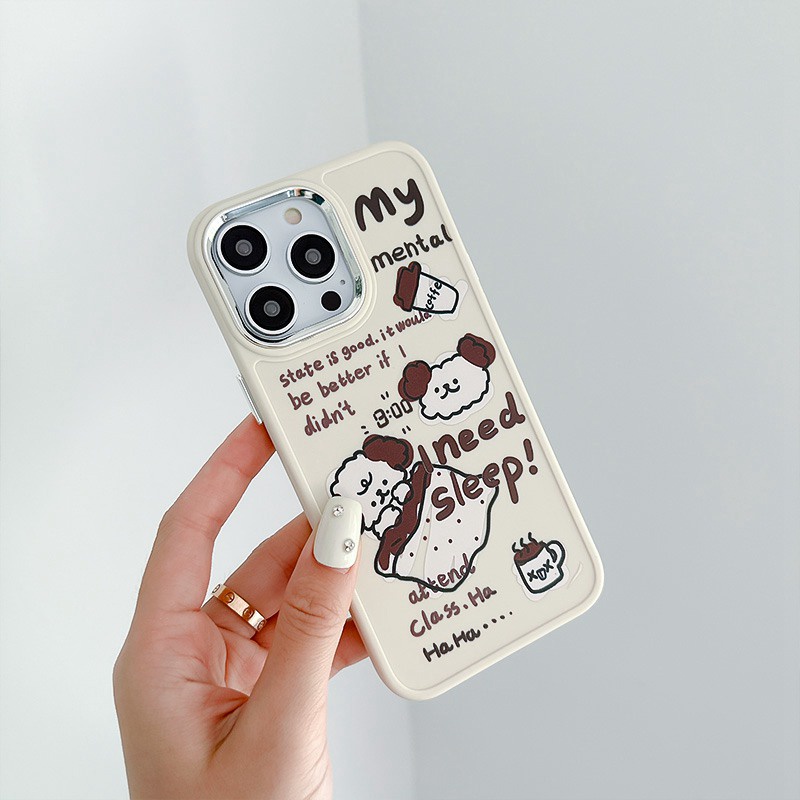 Morning Coffee Puppy Soft Silicon Case HP iP iPhone 12 13 14 Pro Max 11 Girl Woman FTD Casing Apple