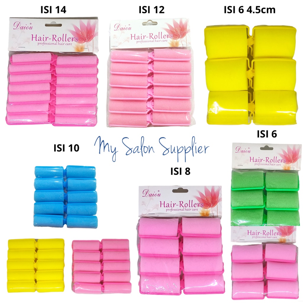 Roll Rambut Busa / Sponge Foam Hair Curler / Hair Rollers