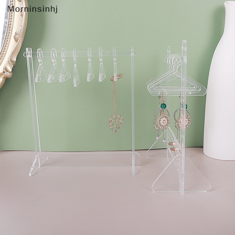 Mornin Akrilik Coat-hanger Shape Earring Display Stand Untuk Wanita Perhiasan Liontin Showcase Rak Papan Anting Transparan Ear Studs id