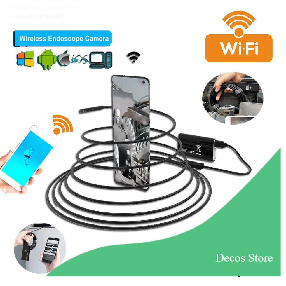 [Decos] Endoscope Wifi / Camera kabel Iphone Android / Spy cam / Kamera Anti Air / Camera waterproof