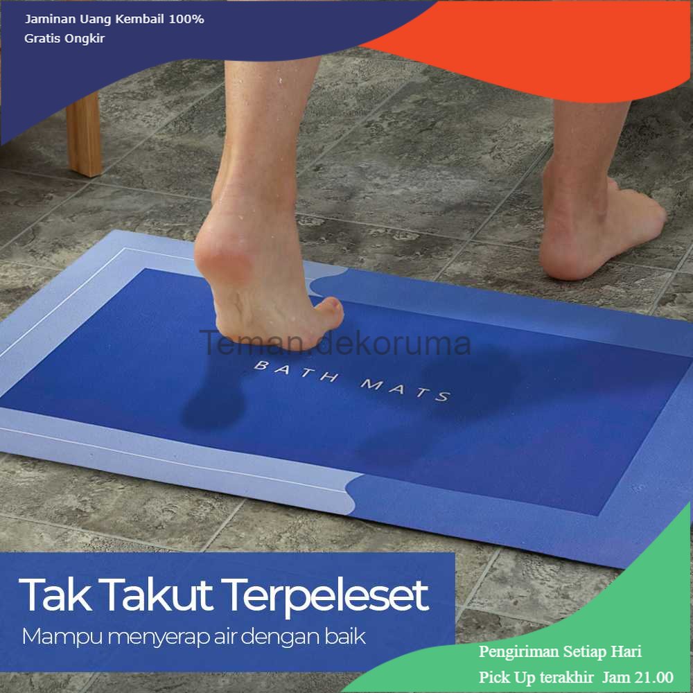 TD - DPR DIATOM Keset Kamar Mandi Anti Slip Absorbent Rectangle 60 x 40 cm - DT4