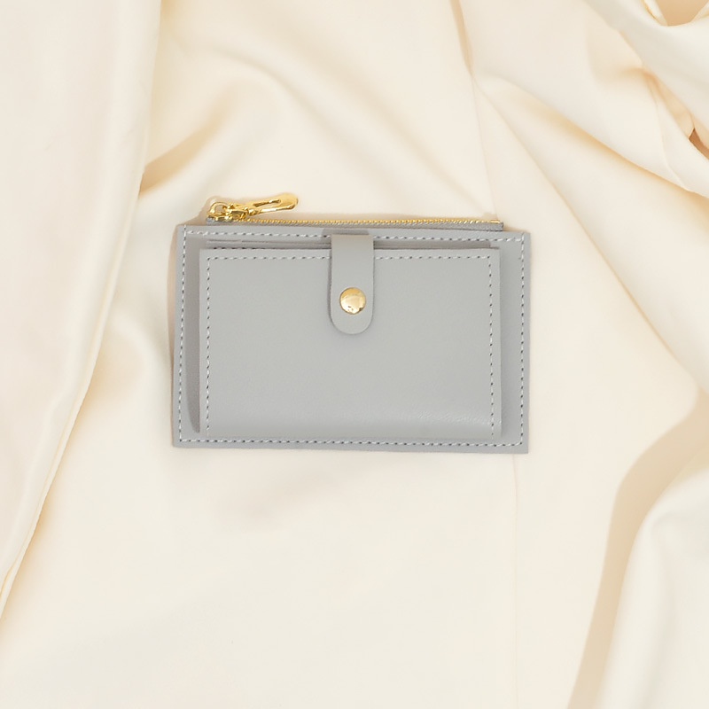 FINOM Wop - Dompet Mini Lipat Wanita Motif Polos Trendi