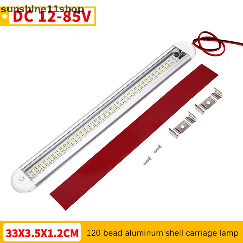 Sho 12-85V 120LED Lampu Interior Mobil Strip Bar Lamp Van Bus Caravan Saklar On/Off N