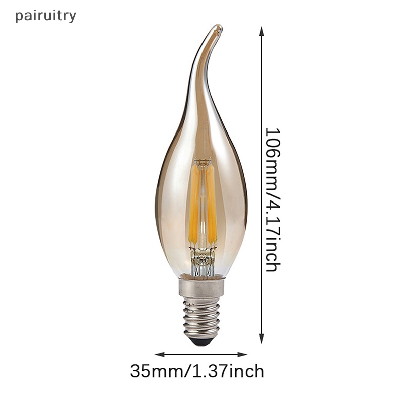 Prt Vintage Brown Tail Edison LED Retro Bulb C35 Bohlam Edison Suasana Gaya Hias Lampu Gantung Dekorasi Rumah Lampu Halloween PRT