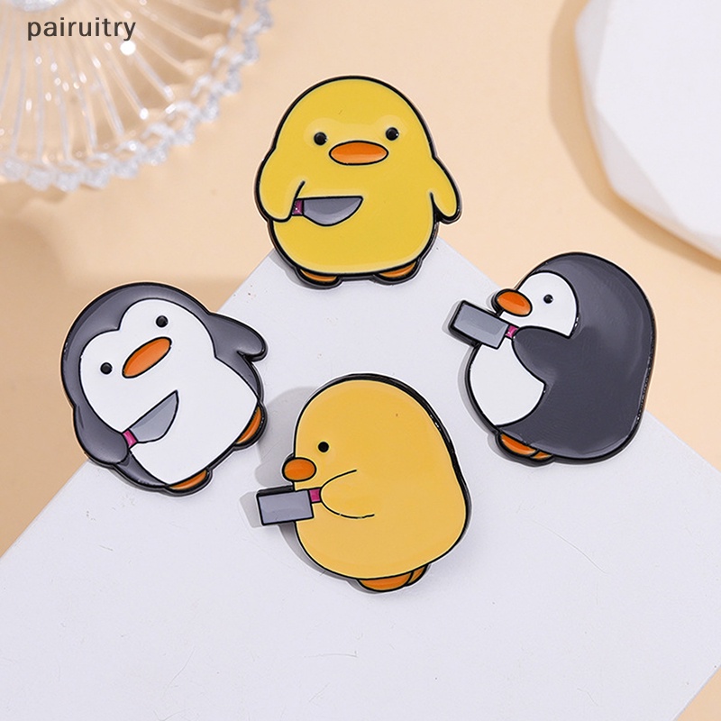 Prt Cutie Killer Enamel Pin Cewek Pinguin Kecil Belati Bros Kerah Lencana Kartun Hewan Menyenangkan Perhiasan Hadiah Untuk Anak-Anak Teman PRT