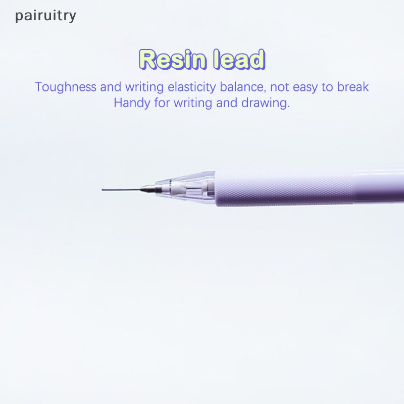 Prt Pensil Mekanik Anti Pecah Core Non-slip Grip Dengan Eraser 0.5mmHB Gaya Sederhana Pendorong Pensil Perlengkapan Sekolah Alat Tulis PRT