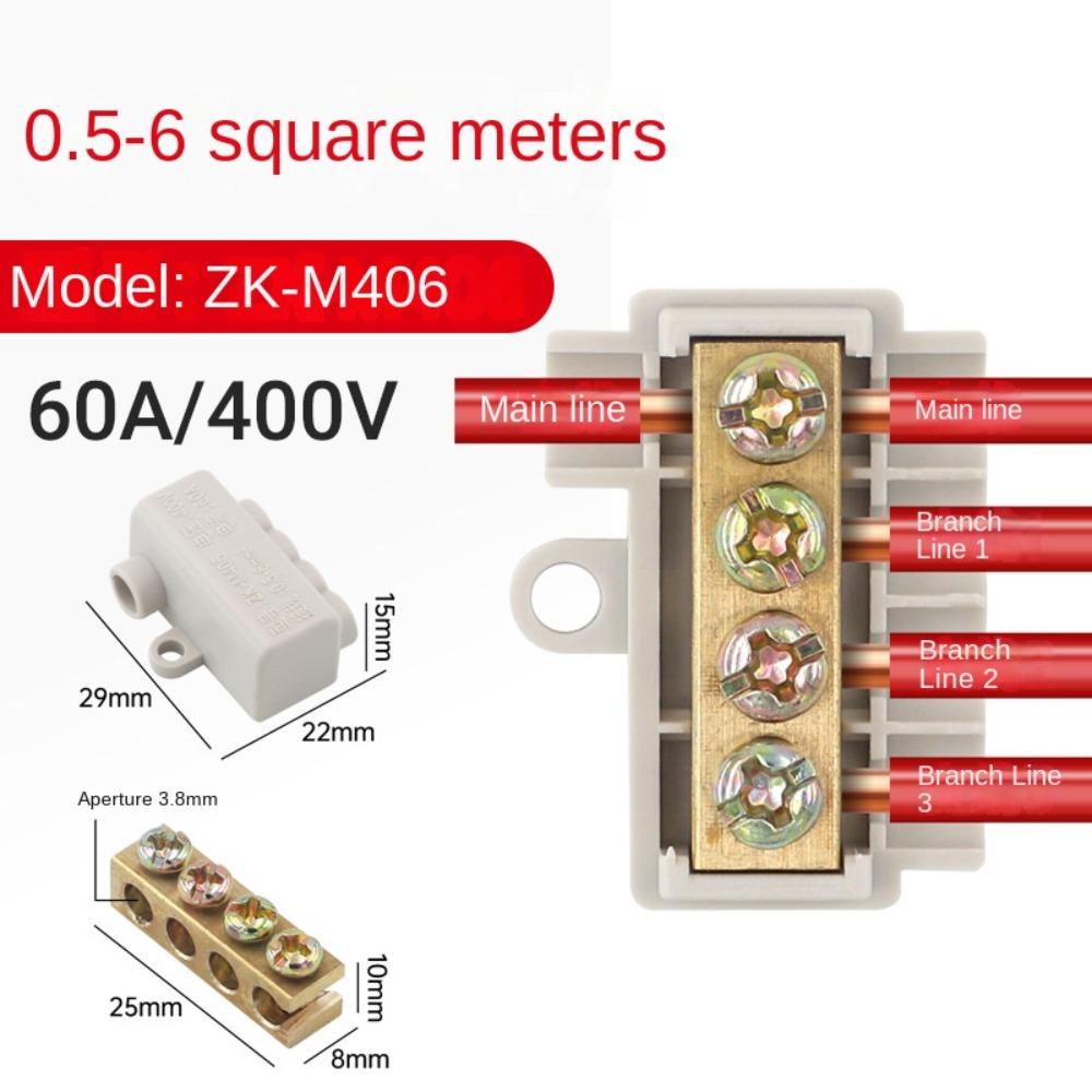 TOP T-type Wiring Terminal ZK-M306 ZK-M406 Terminal Block Locking Quick Crimp Splitter Wire Connector Terminal Konektor Kawat Cepat