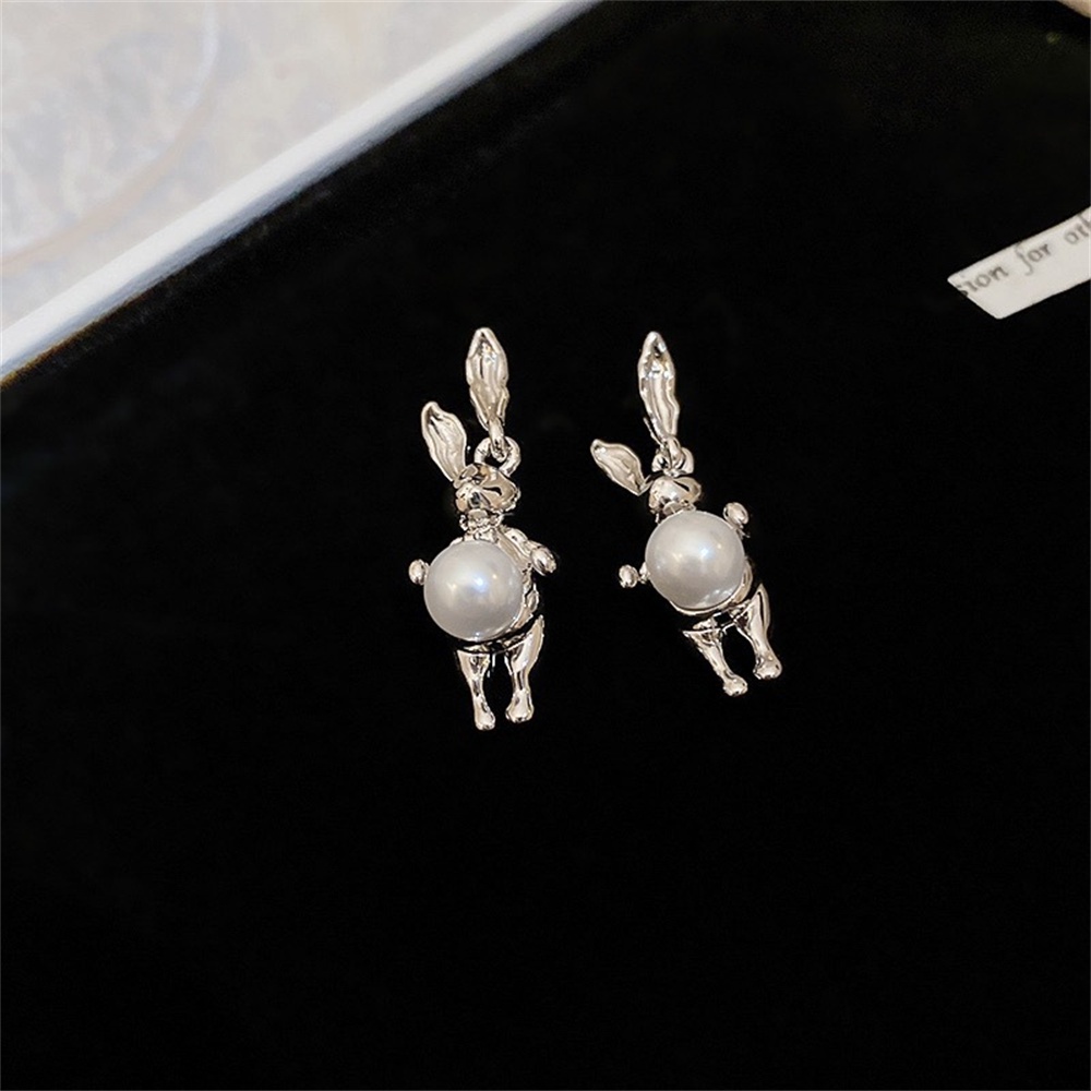 Anting Mutiara Kelinci Unik Temperamen Wanita Gadis Studs Earring Perhiasan Aksesoris