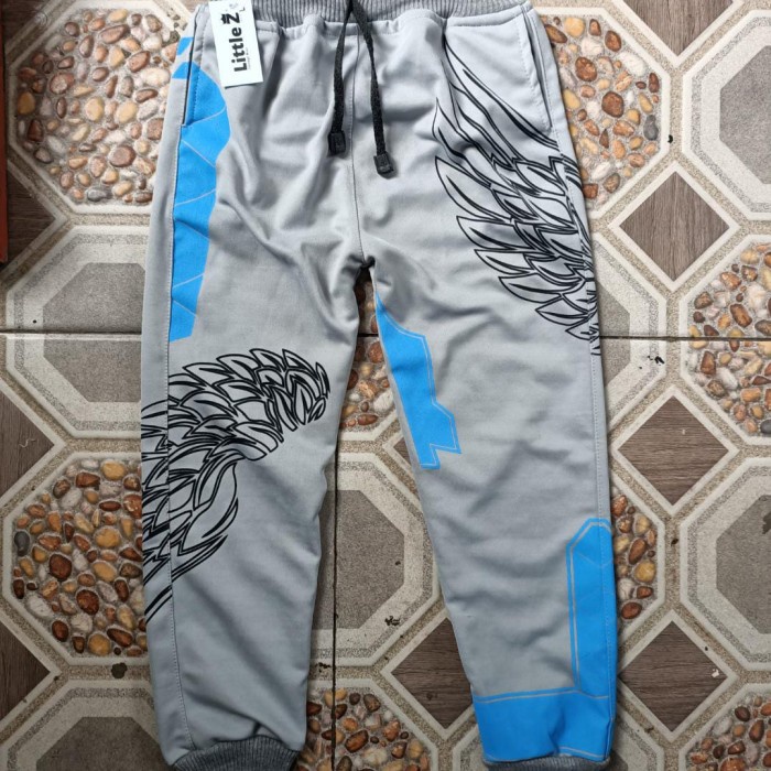 celana gaming angel free fire anak - abu merah, S