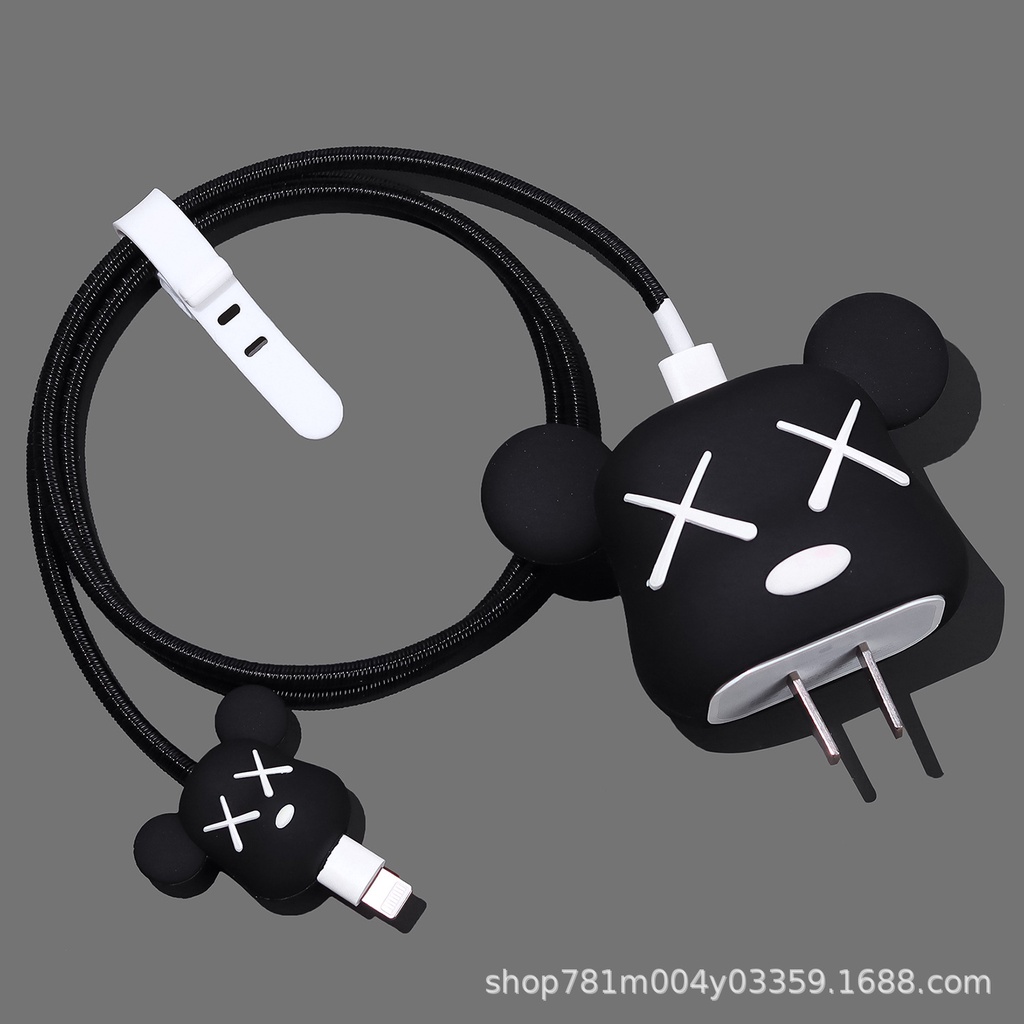 Penutup Pelindung Charger Kartun Kompatibel Untuk Apple Fast Charging Head 18/20w Charging Head Cover Pelindung Perangkat Berliku