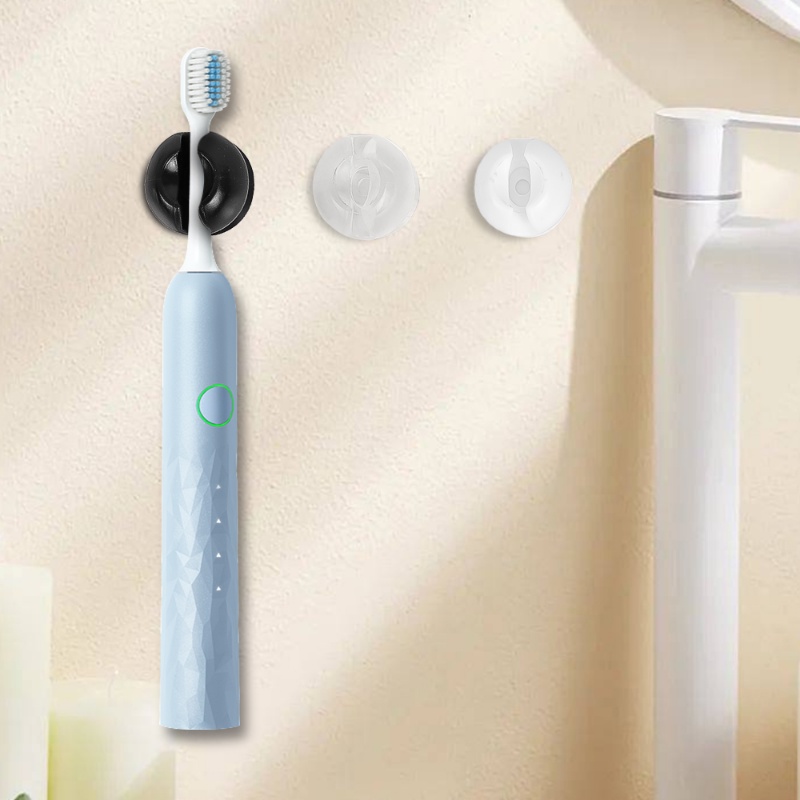 Simple PVC Toothbrush Holder/ Organizer Penyimpanan Sikat Gigi Yang Dipasang Di Dinding/Rak Dengan Cangkir Hisap Sederhana Aksesori Kamar Mandi