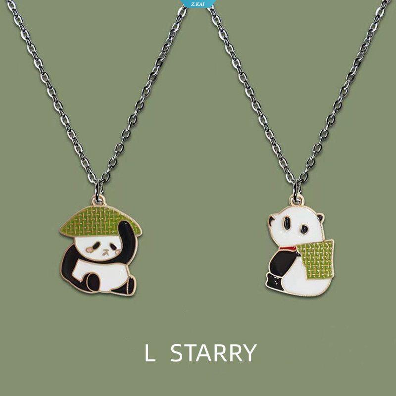 Fashion Kartun Panda The Fighting Panda Dengan Keranjang Bambu Kalung Lucu Olahraga Menyenangkan Panda Liontin Choker Untuk Hadiah Ulang Tahun Anak [ZK]