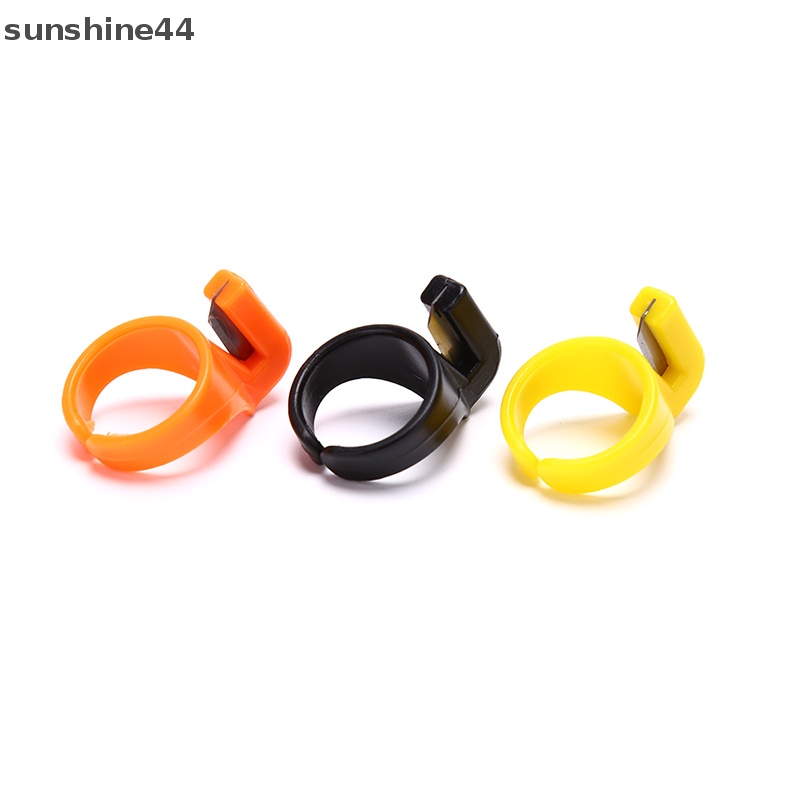 Sunshine Cincin Jahit Thimble Plastik Pemotong Benang Finger Sewing Craft DIY Alat ID