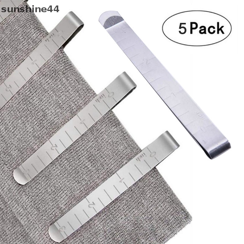 Sunshine 5Pcs /Pack Klip Crimping Jahit Logam Klip Penggaris Stainless Steel Klip Ukur ID