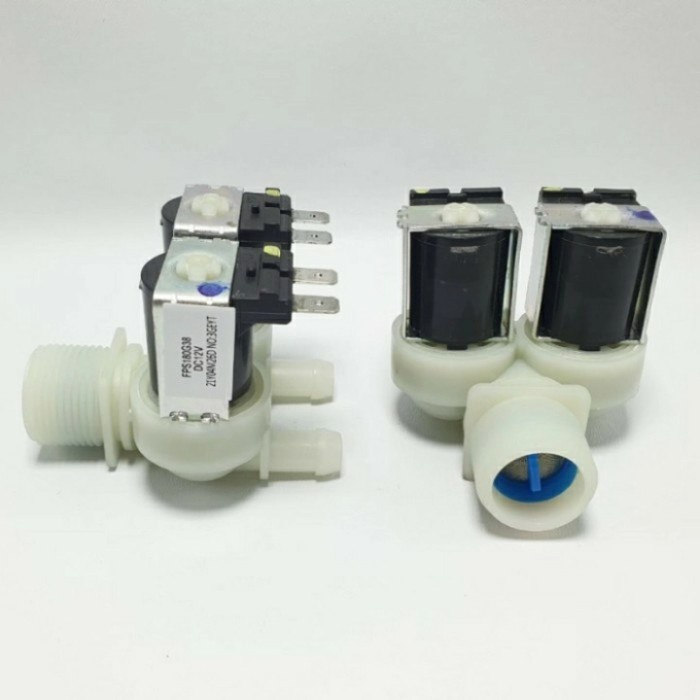 Komponen Part Solenoid Water Valve 2 Inlet Mesin Cuci LG Samsung DC 12V