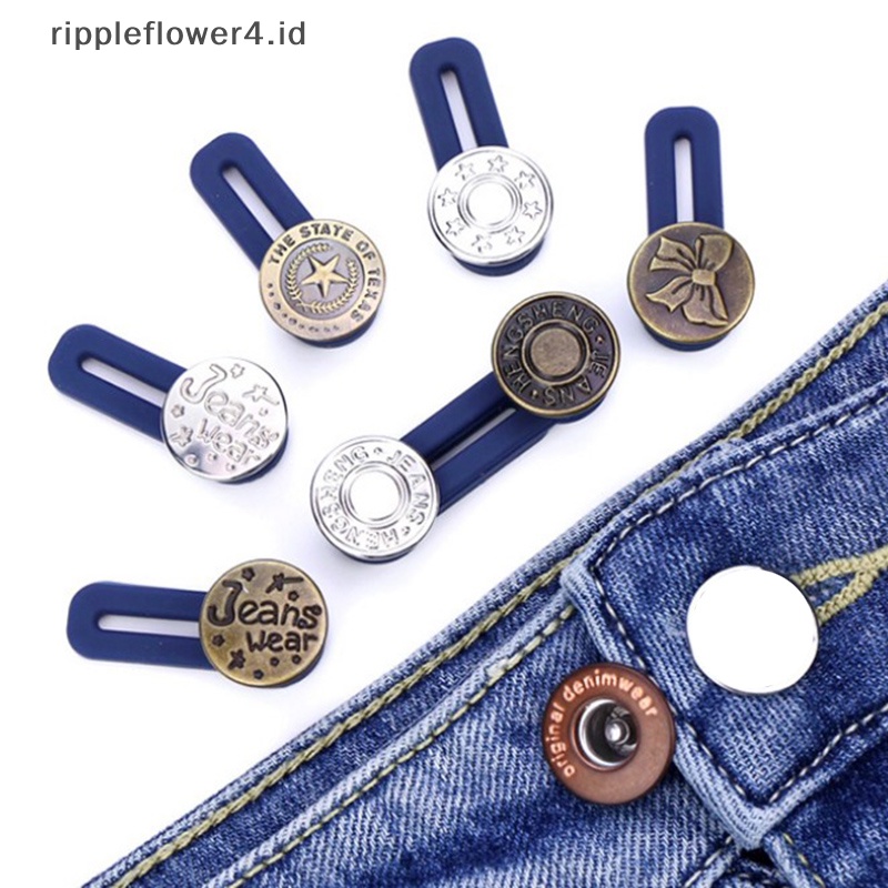 {rippleflower4.id} Pakaian Celana Jeans Pant Adjustable Waistline Meningkatkan Pengencang Pinggang Dipanjangkan Kancing~