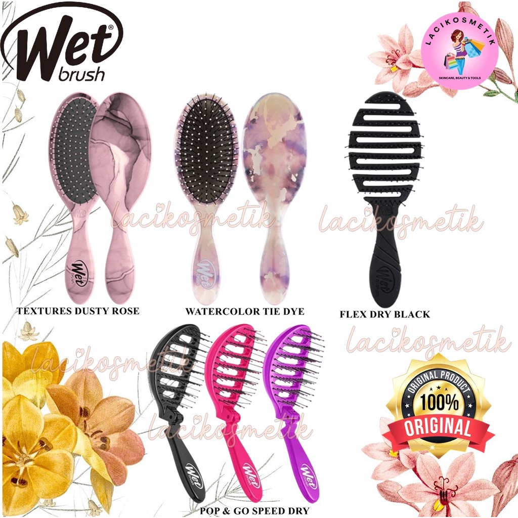 ✨LACIKOSME✨ WET BRUSH ORIGINAL DETANGLER -POP &amp; GO SPEED PRO FELX DRY SISIR RAMBUT