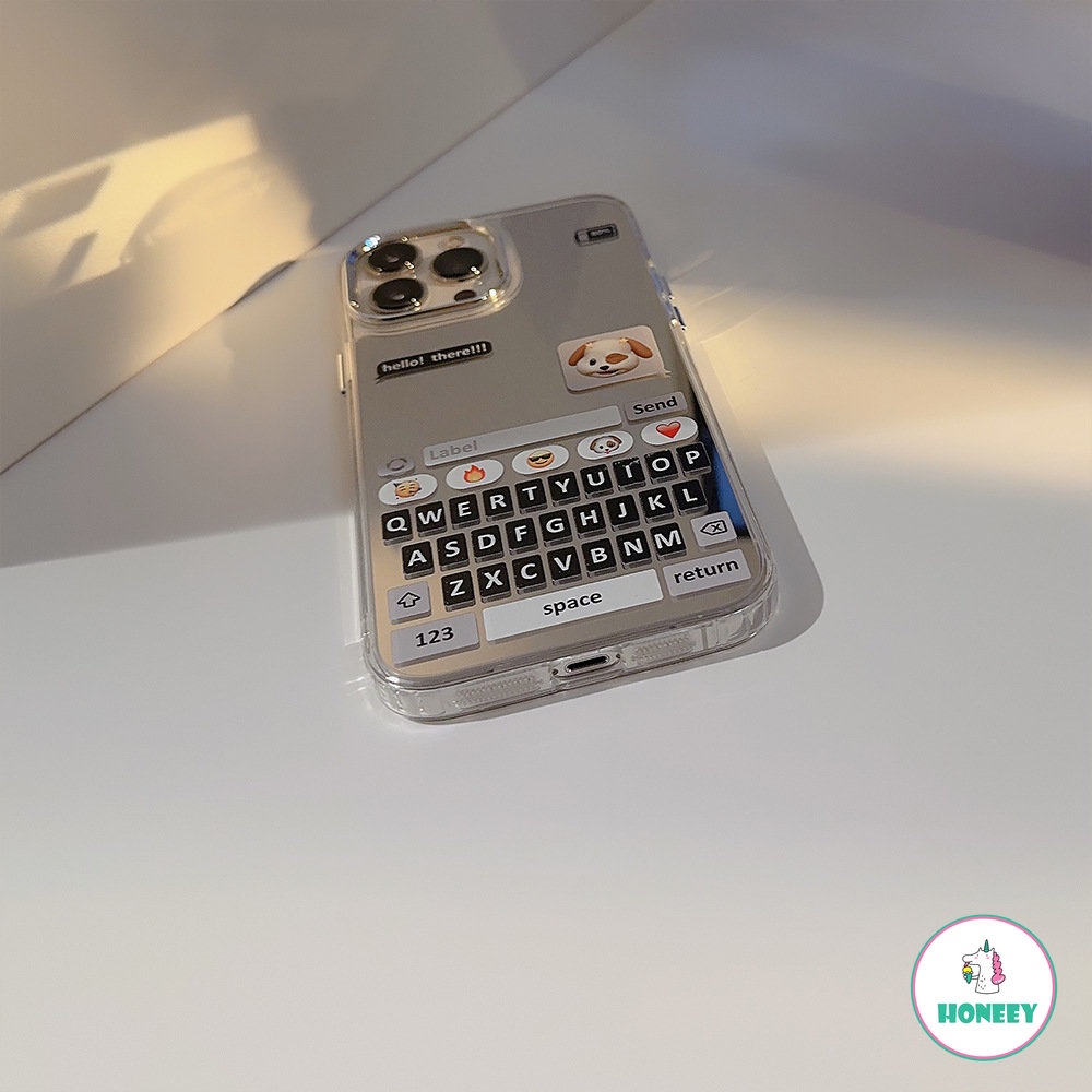 Casing Ponsel Anjing Keyboard Cermin Electroplated Kompatibel Untuk iphone 14 Pro 13 12 Pro Max11 TPU Case Cover Produk Baru