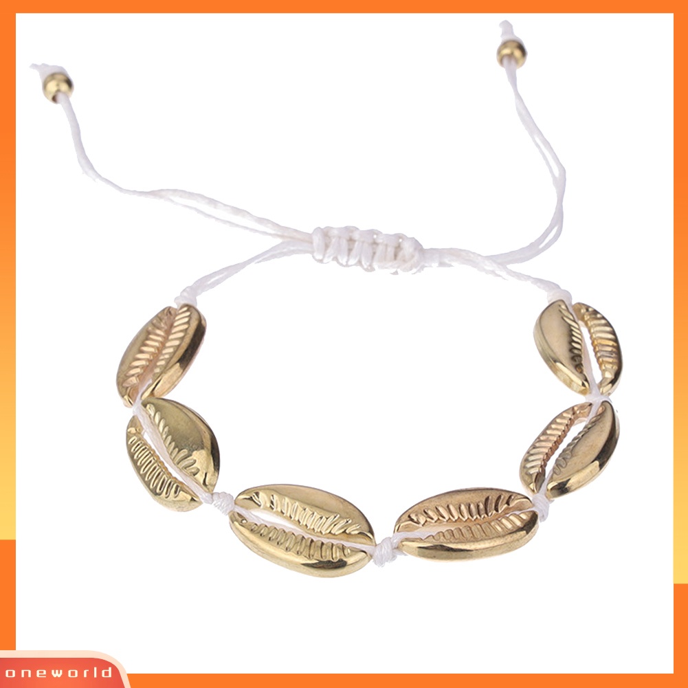 [WOD] 2pcs/set Peta Bumi Cowrie Shell Pesona Gelang Kaki Musim Panas Pantai Wanita Ankle Bracelet