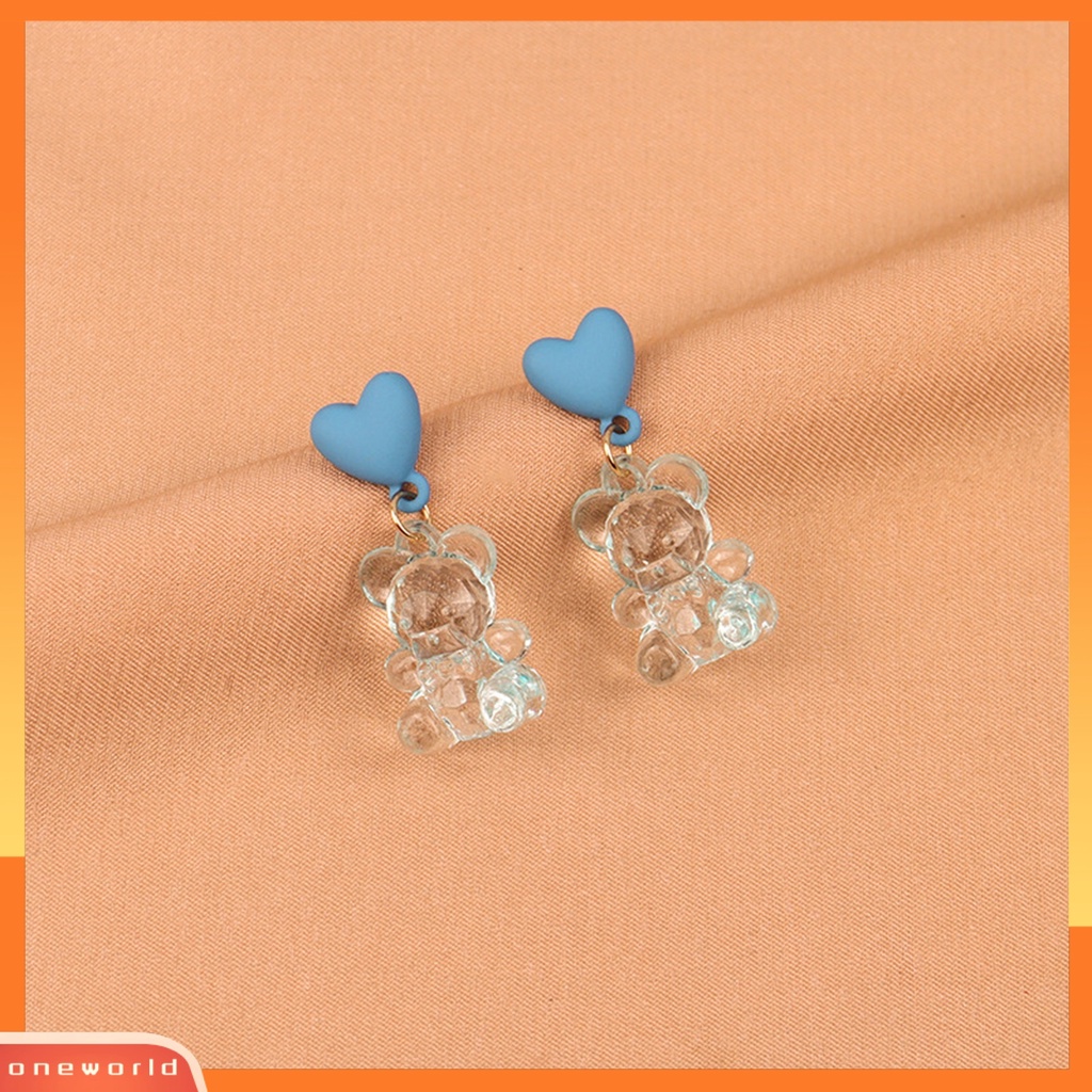 [WOD] 1pasang Anting Drop Bentuk Beruang Chic Nyaman Kartun Beruang Manis Anting Untuk Hadiah