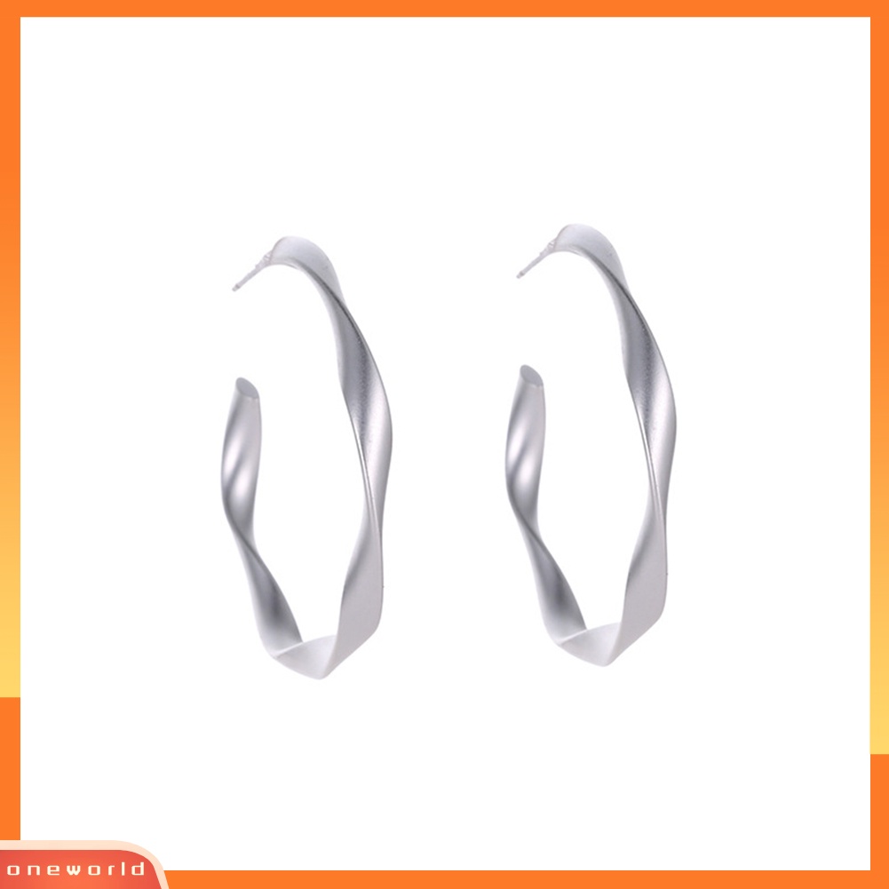 [WOD] 2pasang Wanita Fashion Matte Lingkaran Hoop Leverback Earrings Pesta Perhiasan Hadiah