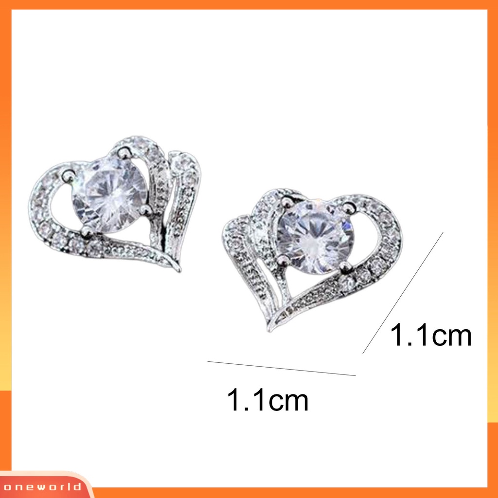 [WOD] 1pasang Anting Wanita Berbentuk Hati Fashion Perhiasan Alloy Woman Ear Studs Jewelry Gift Untuk Pesta