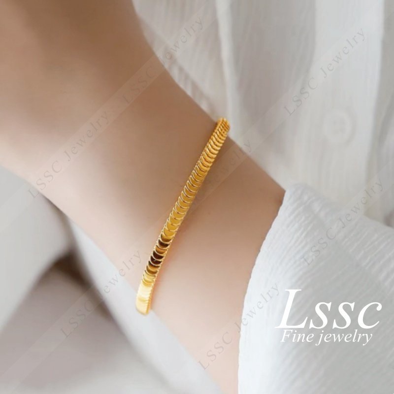 Kalung Titanium Wanita Anti Karat Sisik Ikan Emas 18K Cantik Elegan Terbaru 2023 Korea Aksesoris Perhiasan