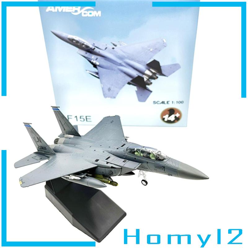 [HOMYL2]1/100 Skala F15E Fighter Diecast Alloy Model Pesawat Dengan Stand Untuk Kamar Tidur