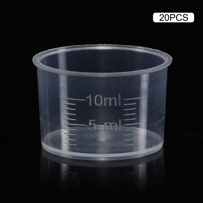 [jewelrybase] 20pcs 10ml Gelas Ukur Bening Cairan Sekali Pakai Volumetric Measurement Cup Butik