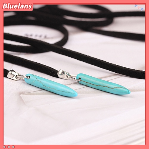 [BLS] Wanita Bohemian Turquoise Liontin Tali Panjang Choker Kalung Perhiasan Sweater Rantai