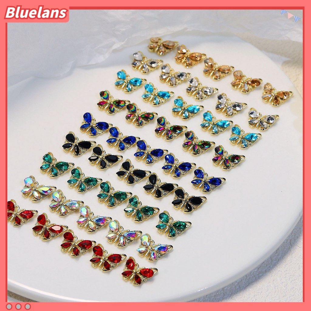 [BLM] 10pcs Hiasan Kuku Bersinar Mudah Tempel Tiga Dimensi Warna Hidup DIY Berkilau Pesona Kuku Kupu-Kupu Desain Manikur Pasokan Salon Kuku