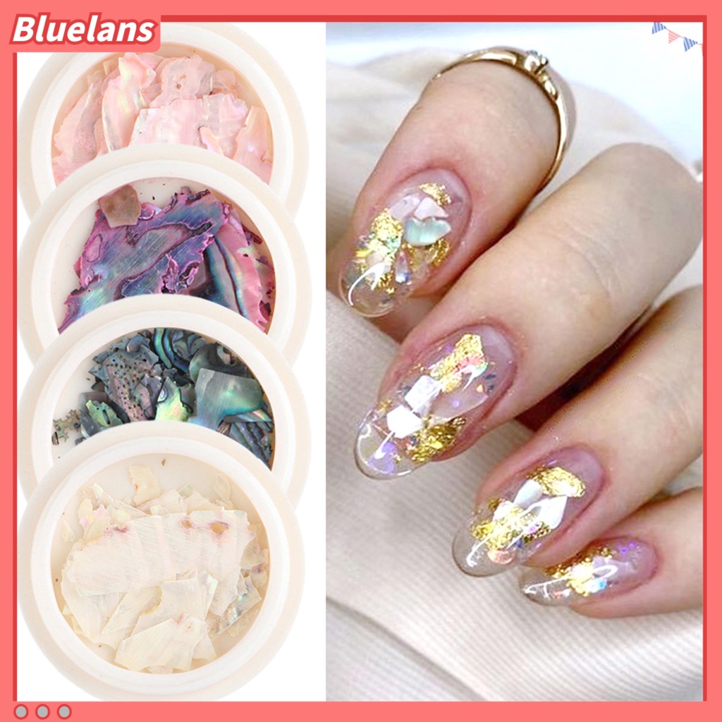 [BLM] 1kotak Manicure Decor Bentuk Tidak Teratur Berkilau Warna Vibrant Tekstur 3D Mudah Diterapkan Dekoratif Menawan Glitter Fragmen Nail Art Payet Dekorasi Perlengkapan Kuku