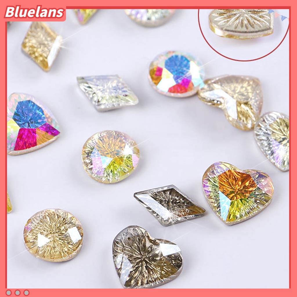 [BLM] Nail Glitter Transparan Indah Bersinar Rhombic Rhinestone Nail Dekorasi Untuk Salon Kecantikan