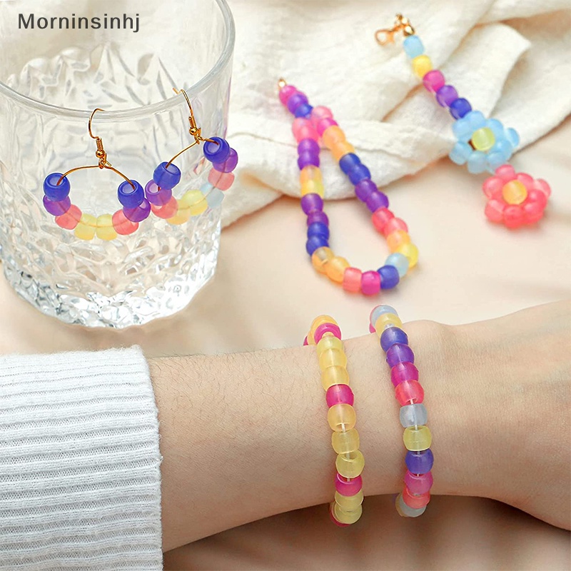 Mornin 100 Pcs Manik-Manik UV Berubah Warna Campur Glow In The Dark Beads DIY Membuat Perhiasan Gelang Kalung id