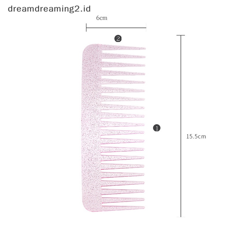 (drea) Sisir Glitter Warna Bintang Keriting Pengering Gagang Basah Detangling Besar Wanita Styling //