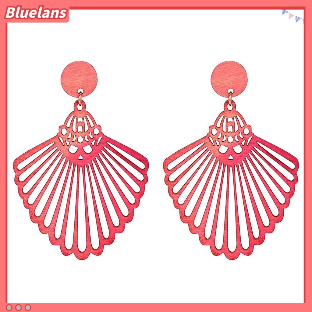 [BLS] 1pasang Anting Menjuntai Retro Geometris Berongga Diukir Permukaan Halus Handmade Hias Colorfast Tanpa Sakit Memakai Tindik Stud Earrings Perhiasan Aksesori