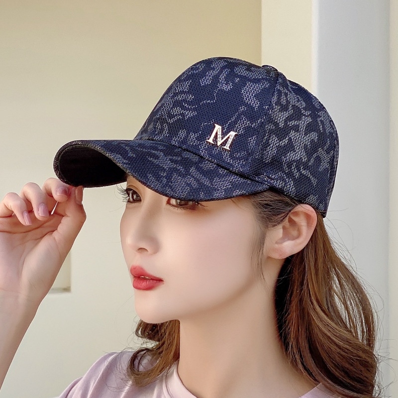 Topi Baseball Pria Wanita Motif Abstrak Logo M Trucker Hat Jaring Gaya Jepang Kualitas Bahan Import BSCA