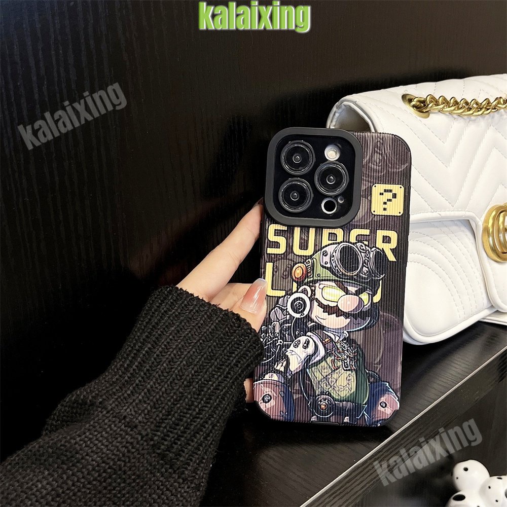 IPHONE Soft Case Persegi Motif Mario Kreatif Untuk Iphone14Plus14 Pro Max13 12 11 Xs Max X Xs Xr7 8 Plus Cover Belakang Kulit