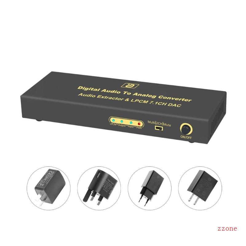 Zzz Switch- Konverter Ekstraktor SPDIF Fiber Optik 7ch