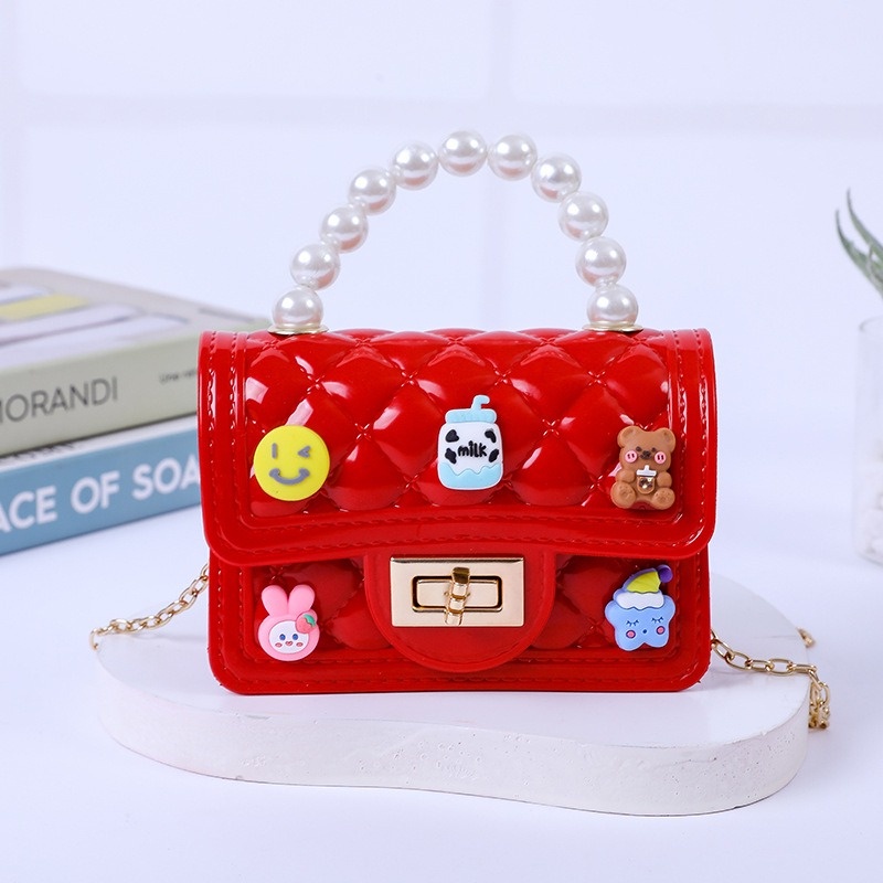 Tas Selempang mini jelly motif karakter sticker lucu fashion wanita