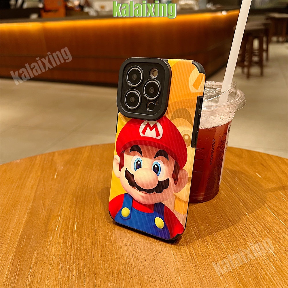 IPHONE Casing Kulit Super Mario Untuk Iphone11 12 13 14 Pro Max14 Plus Xs Max X XR 7 8 Plus Sarung Belakang Lembut