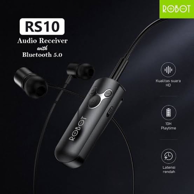 [ROBOT R10] AUDIO RECEIVER BLUETOOTH 5.0 HD SOUND AUDIO WITH AUX 3.5mm SAMBUNGAN BLUETOOTH HEADSET/ SPEAKER.