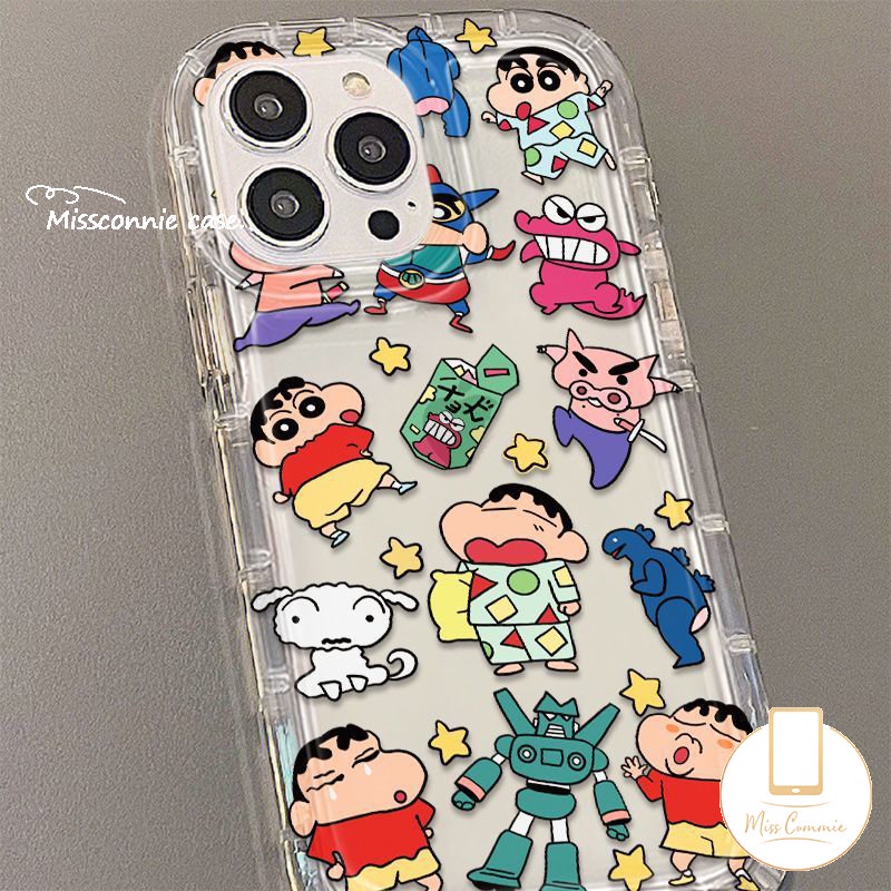 Case Pasangan Kartun Untuk Redmi A2 12C A1 10 10A 9 9T 9A 9C NFC Redmi Note9 11s 10s 8 10 11 10 Pro Max POCO F4 Graffiti Lucu Cute Crayon Shin-chan Airbag Soft Case