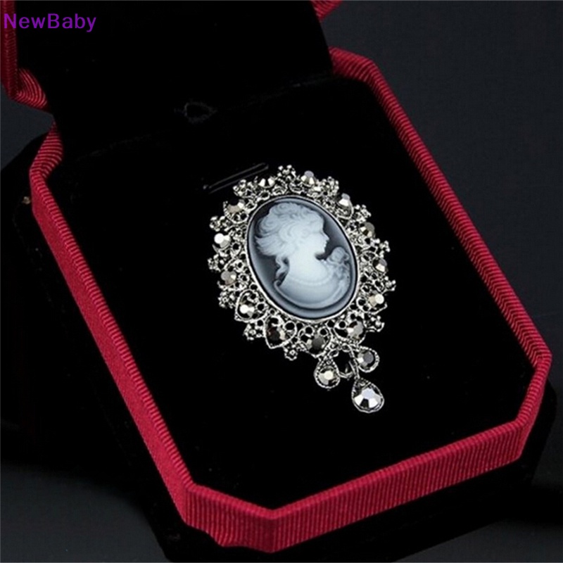 Newbaby Hot Vintage Cameo Victorian Style crystal Pesta Pernikahan Wanita Liontin Bros Pin ID