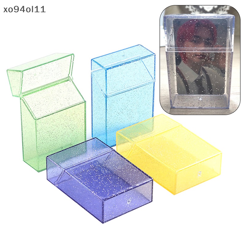 Xo Kotak Penyimpanan Transparan 3inch Kawaii Stationery Blingbling Photo Card Holder Box Case Container Idol Albumes Photo Storage Box OL