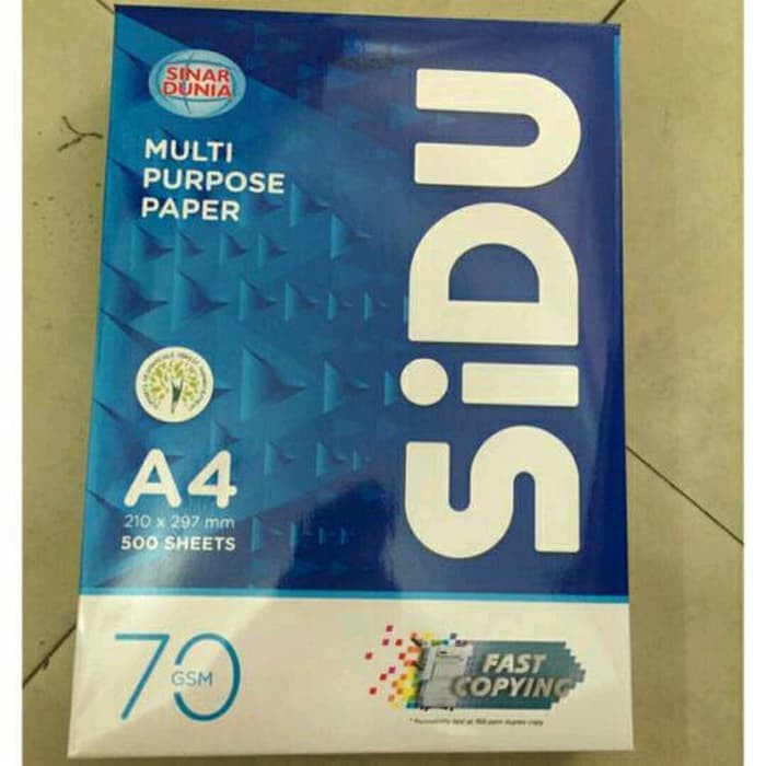 

Kertas HVS A4 70 / 75 gram SINAR DUNIA / SIDU (Rim)