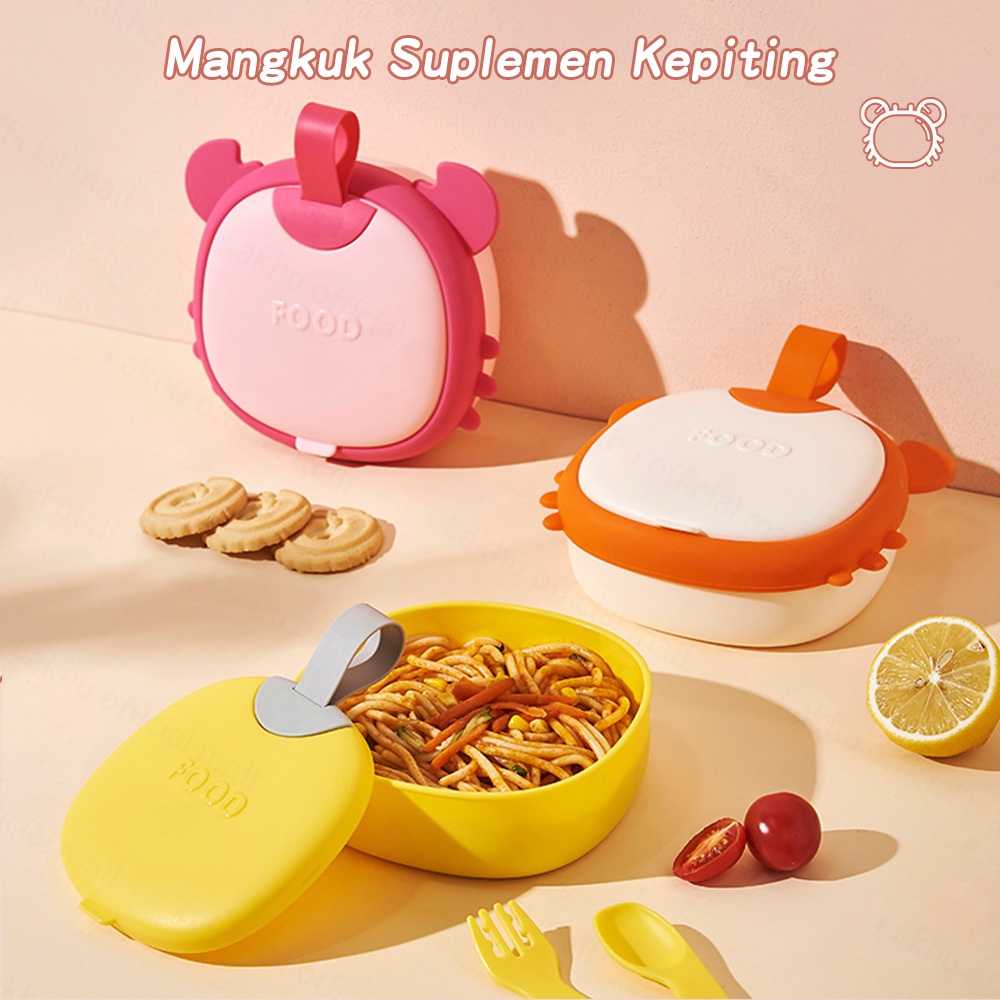 Lakhu Lunch Box Set Anak Lucu Kotak Tepak Makan Anak Sendok Garpu Anak Bpa Free